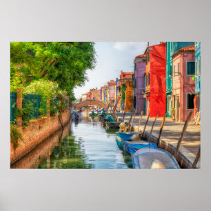 Explore the Vibrant Charm of Burano Poster