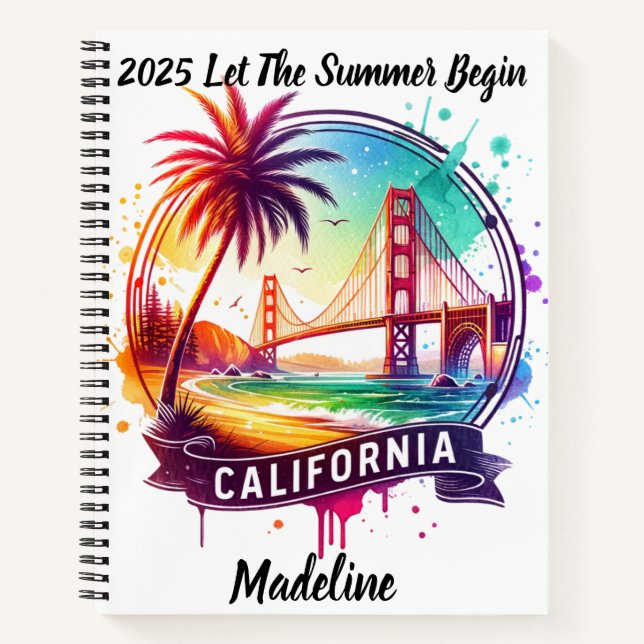 Explore the vibrant coast of California at sunset Notebook (Front)