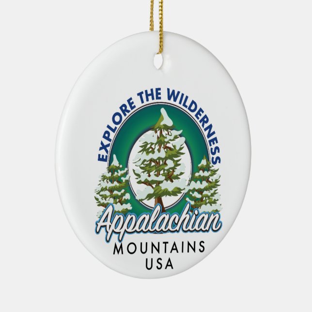 Explore the Wilderness Appalachian Mountains trave Ceramic Ornament (Right)