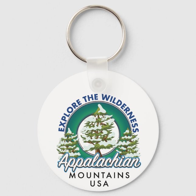 Explore the Wilderness Appalachian Mountains trave Keychain (Front)