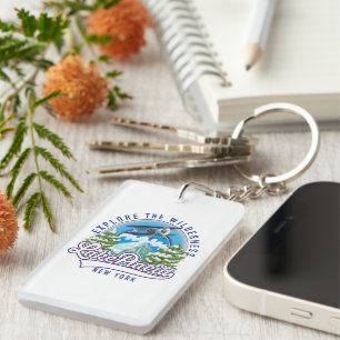Explore the wilderness, lake placid keychain