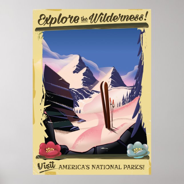 Explore the Wilderness! ski poster (Front)