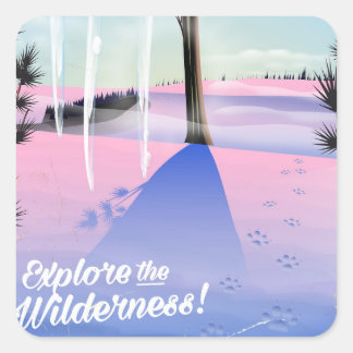 Explore the wilderness! Winter animal prints Square Sticker