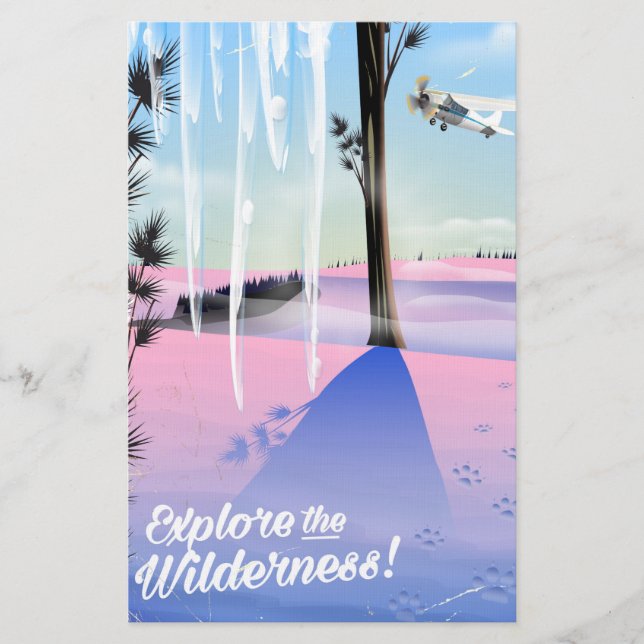 Explore the wilderness! Winter animal prints Stationery (Front)