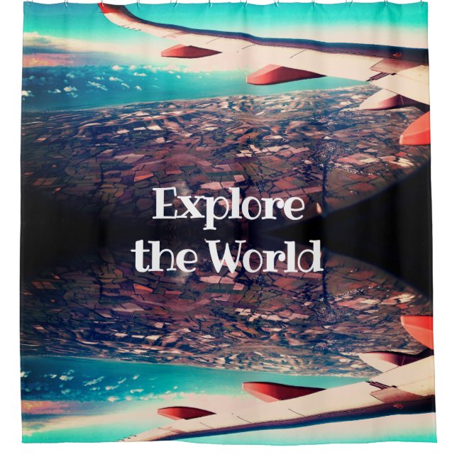 Explore the World Airplane wing & fields undeneath (Front)