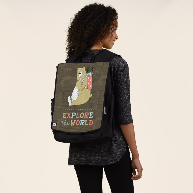 Explore the World Boho Bear Backpack (Worn)