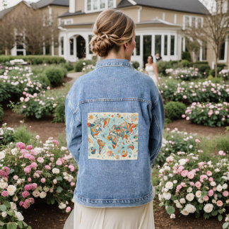 Explore the World in Style: The Artistic World Map Denim Jacket