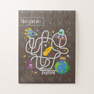 Explore The World Personalize Name Jigsaw Puzzle