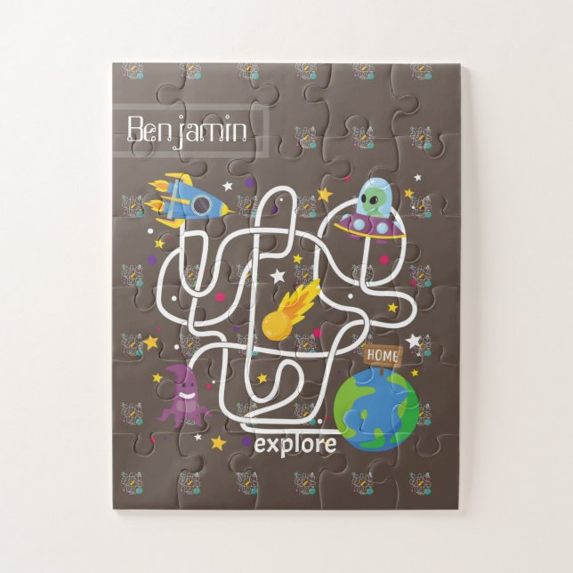 Explore The World Personalize Name Jigsaw Puzzle (Vertical)