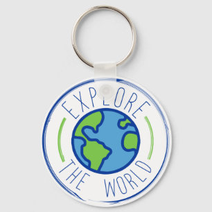 explore the world travel sticker keychain