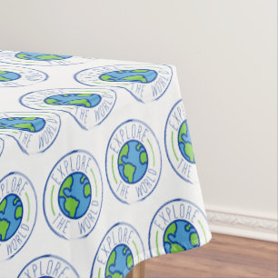 explore the world travel sticker tablecloth