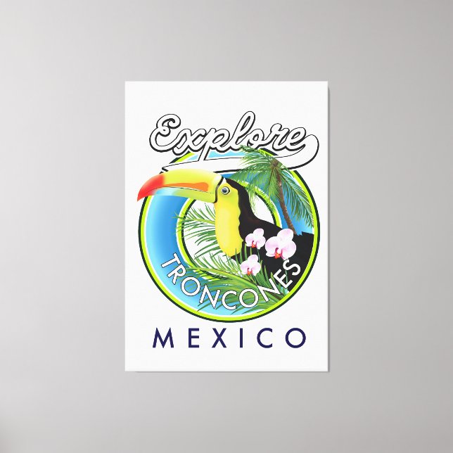 Explore Troncones Mexico retro logo Canvas Print (Front)
