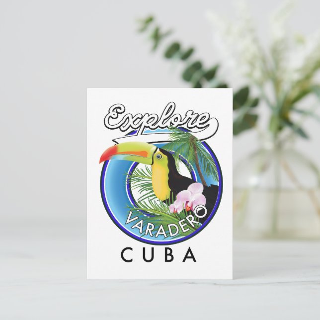 Explore Varadero Cuba travel logo Postcard (Standing Front)