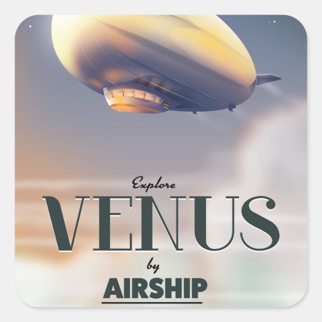 Explore Venus By Airship Square Sticker (Front)