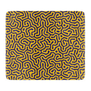 Explore Vibrant Abstract Patterns in Dark Purple Cutting Board