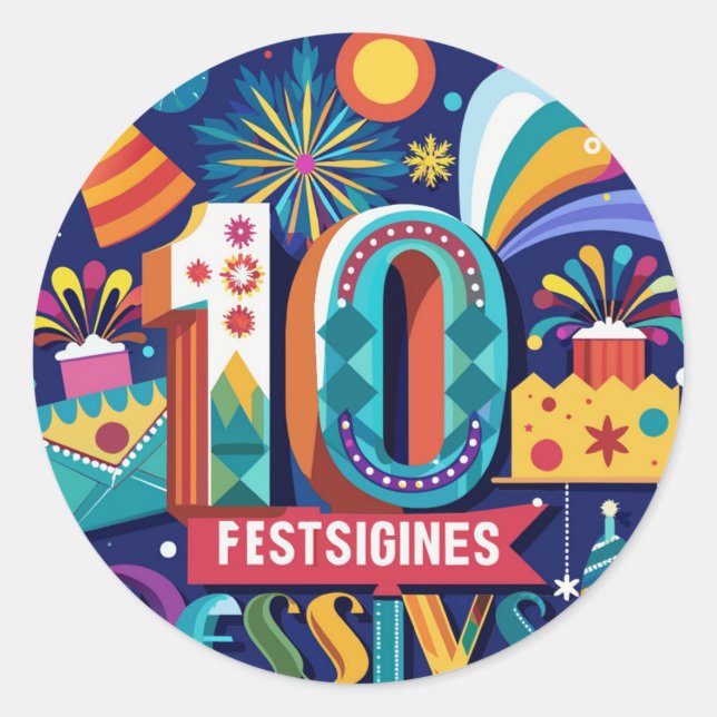 Explore Vibrant Postcard Designs for Festivals  Classic Round Sticker (Front)