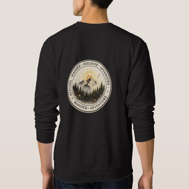 Explore Wander Discover Front Chest Back Print  Sweatshirt (Back)