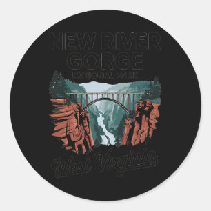 Explore West Virginia's New River Gorge National P Classic Round Sticker