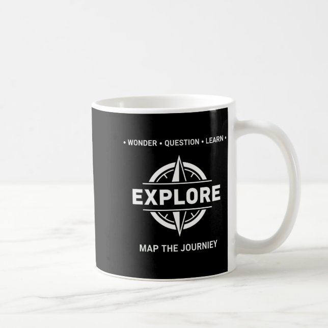 Explore Wonder Question Learn Map The Journey  Coffee Mug (Right)