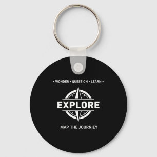 Explore Wonder Question Learn Map The Journey  Keychain