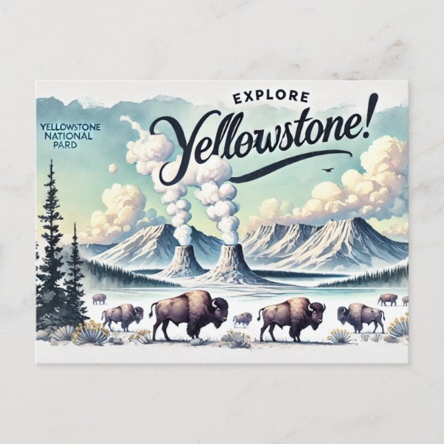 Explore Yellowstone Postcard (Front)