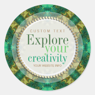 Explore Your Creativity Green Fractals Sticker