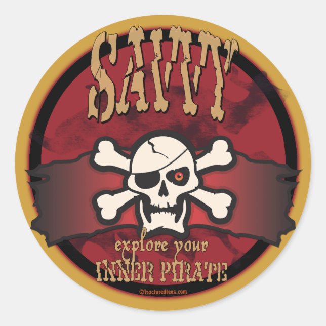 Explore Your Inner Pirate Classic Round Sticker (Front)