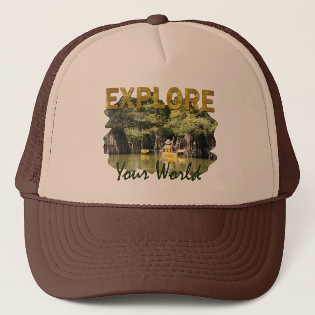 Explore Your World – Kayaking Trucker Hat (Front)
