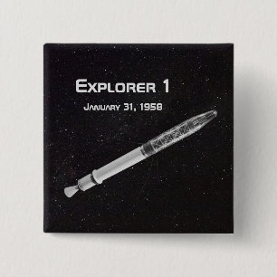 Explorer 1 Satellite 2 Inch Square Button