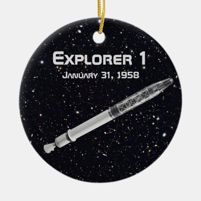 Explorer 1 Satellite Ceramic Ornament (Front)