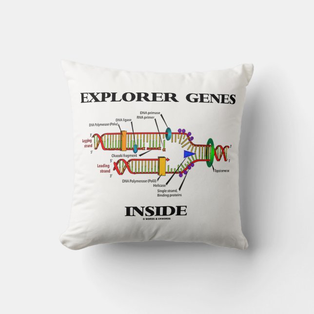 Explorer Genes Inside DNA Replication Throw Pillow (Front)