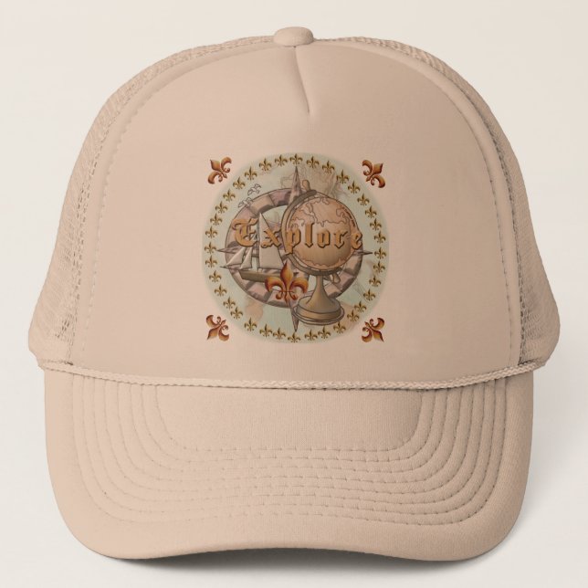 Explorer Map Trucker Hat (Front)