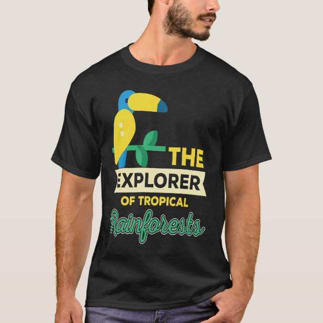 Explorer Of Rainforest Tropical Parrot Nature T-Shirt (Front)