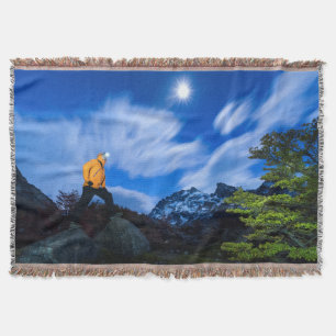 Explorer On Cerro Torre Area Throw Blanket