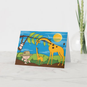 Explorer on Jungle Safari Birthday Invitation Card