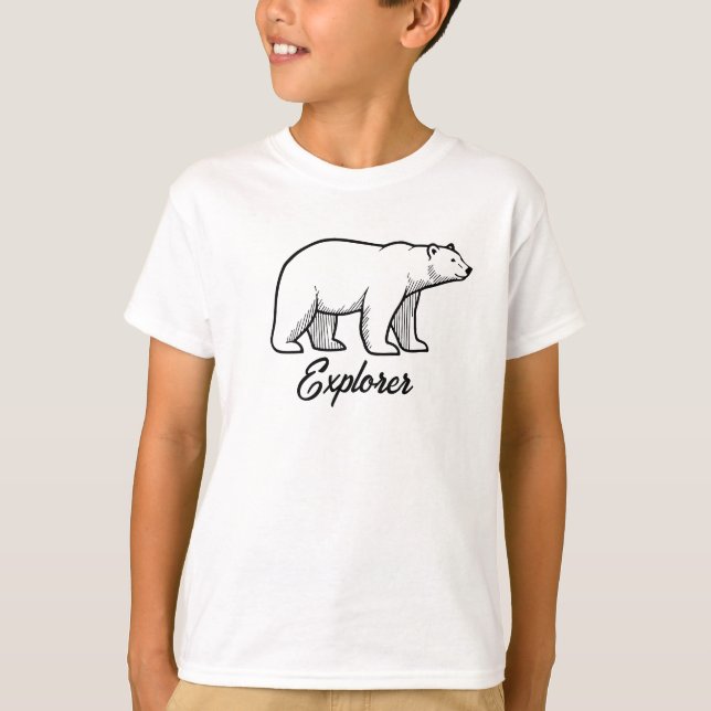 Explorer polar bear T-Shirt – Minimalist design (Devant)