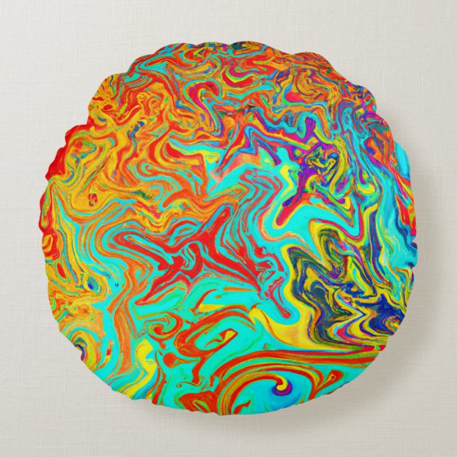 Exploring Abstract Design Concepts Round Pillow (Front)