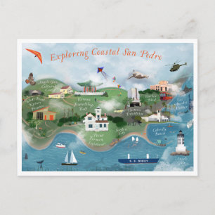 Exploring Coastal San Pedro Illustration Photo Pos Postcard