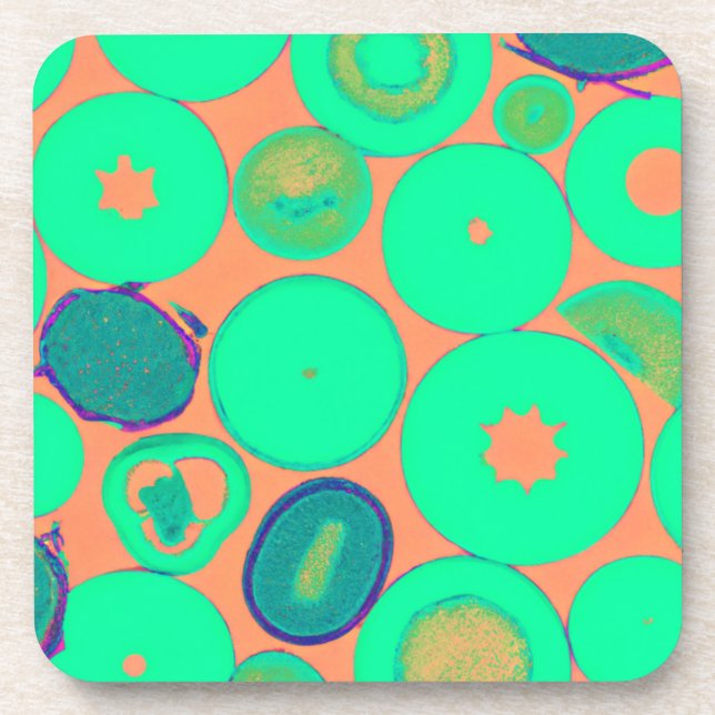 Exploring Our Stylish Green Patterns Art Coaster (Front)