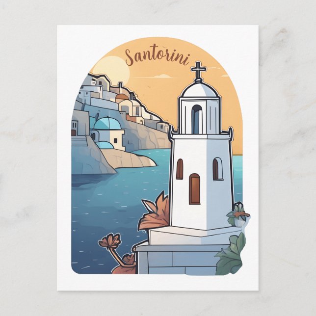 Exploring Santorini, Greece Postcard (Front)