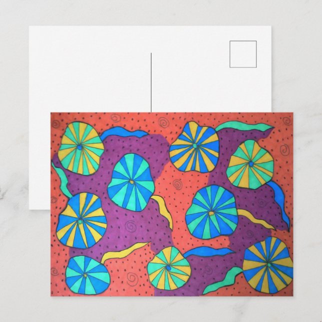 Exploring the Depths Colourful Abstract  Postcard (Front/Back)