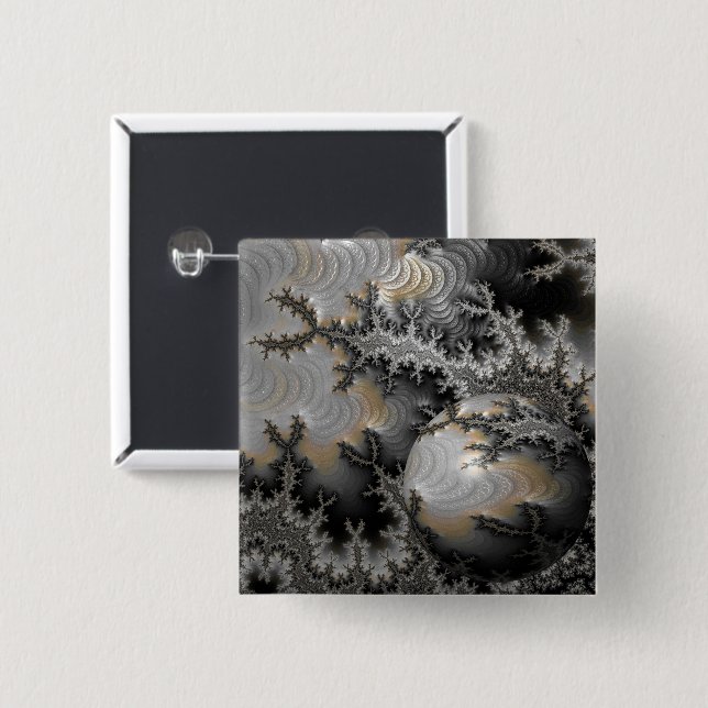 Exploring the Mandelbrot Realm 2 Inch Square Button (Front & Back)