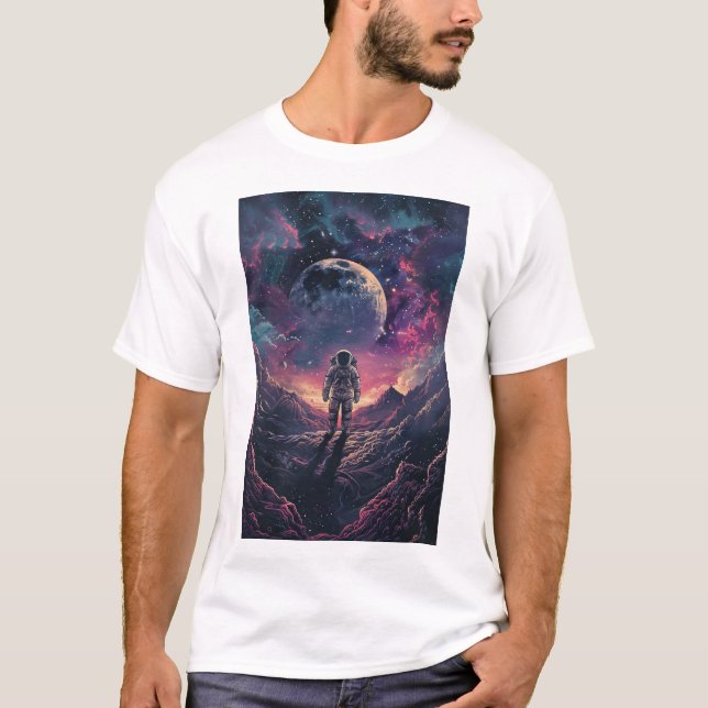 Exploring the Unknown - Space Astronaut Poster T-Shirt (Front)
