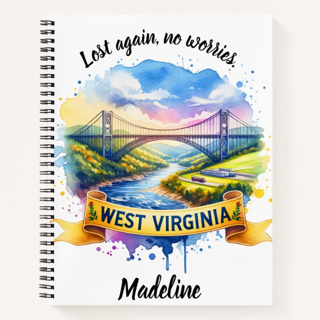 Exploring West Virginia's charming bridge Notebook (Front)