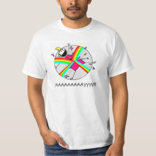 Explosion avec le T-shirt d'arcs-en-ciel