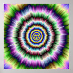 Explosion dans Violet Poster Vert et Bleu