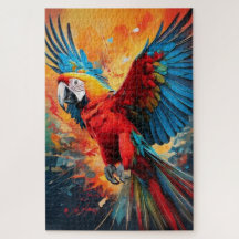 Explosion de Couleurs Perroquet Art Puzzle