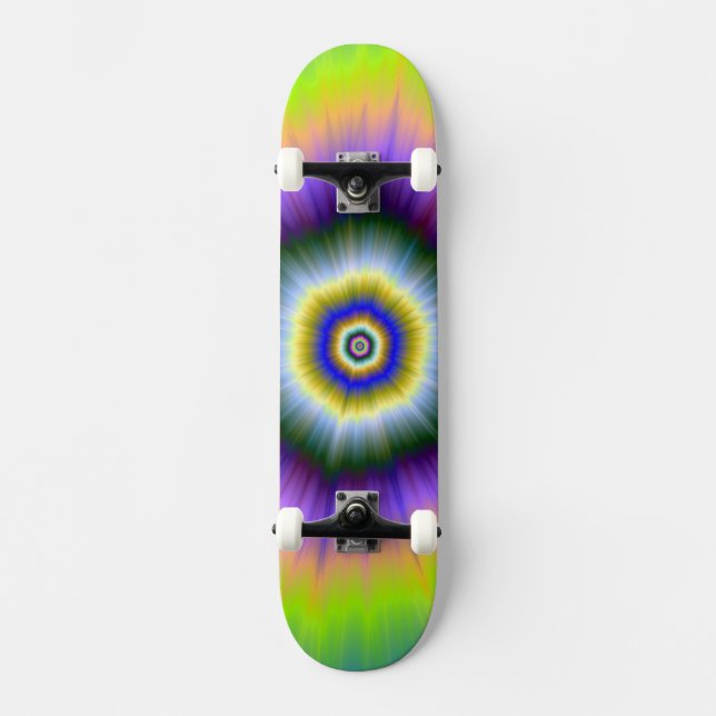 Explosion de skateboard en jaune et violet (Recto)