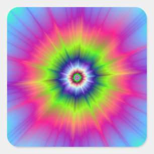 Explosion in Blue Green and Pink Sticker