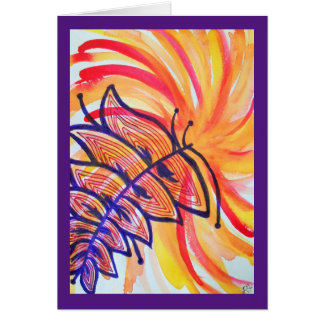 Explosion in orange and yellow and purple feather